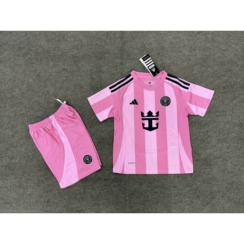 Camisa de Futebol Inter Miami Equipamento Principal Infantil 2025-26 Manga Curta (+ Calças curtas)